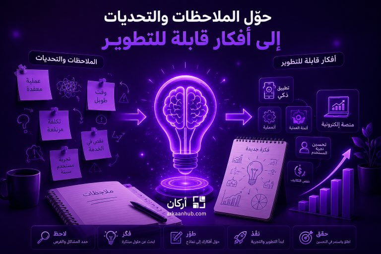 حوّل الملاحظات والتحديات إلى أفكار قابلة للتطوير